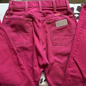Wrangler Red Straight Leg Jeans Vibrant Denim